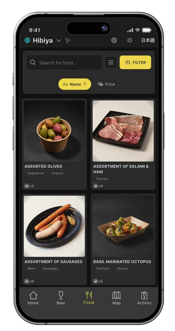 Explore the food menu